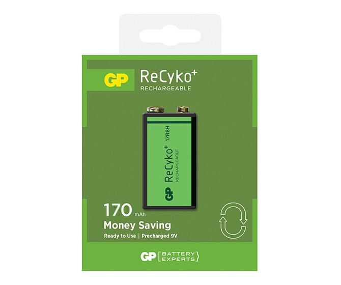 Battery 9V Recyko+ Rechargeable 1Pack Gp