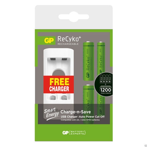 Power Bank Smart Energy Rechargeable PB310 Incluid AA 2 Cell +AAA 2 Free Charger GP