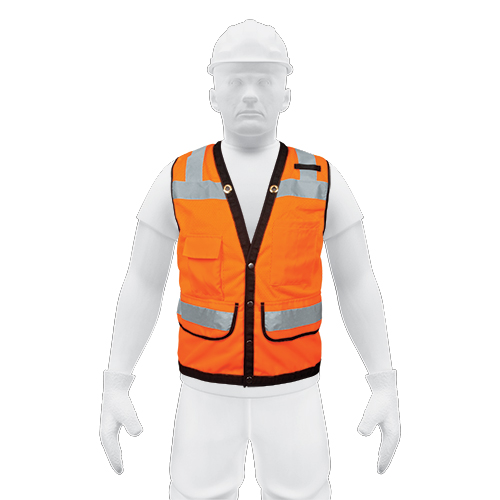 Truper Class 2 Deluxe High Visibility Safety Vest with Reflective Strip and Pockets 