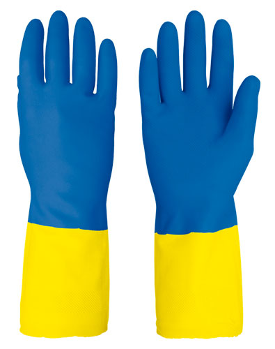 Neoprene Coated Latex Gloves Long Cuff 