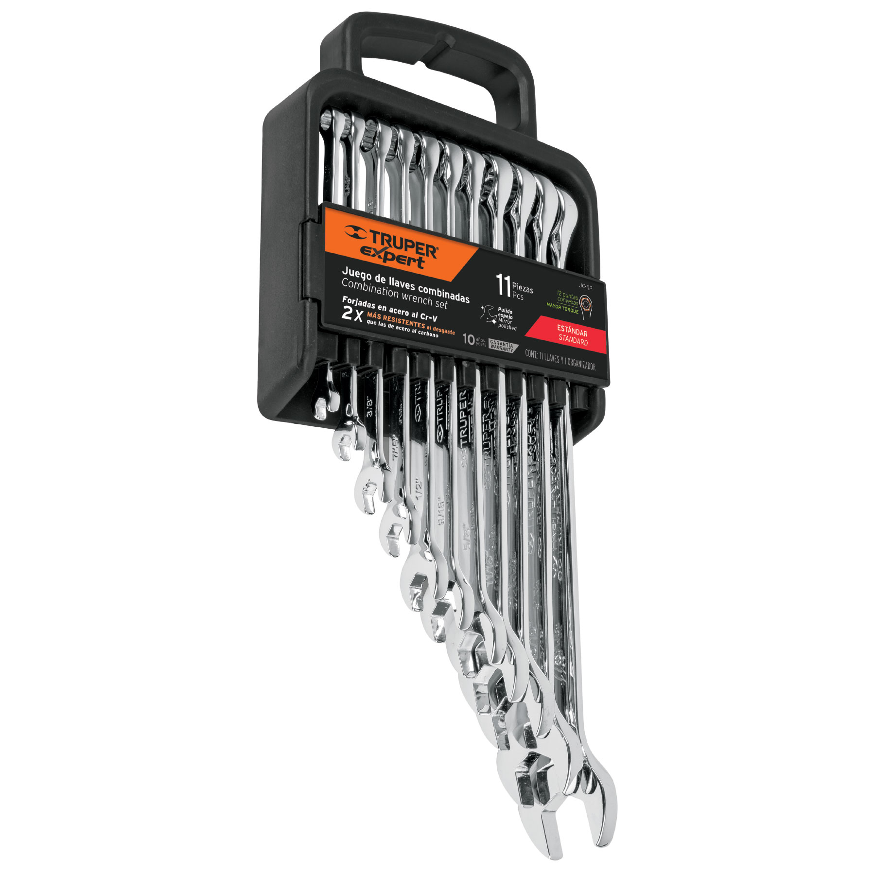 Truper Combination Wrench Sets, Polished 11-Pc 