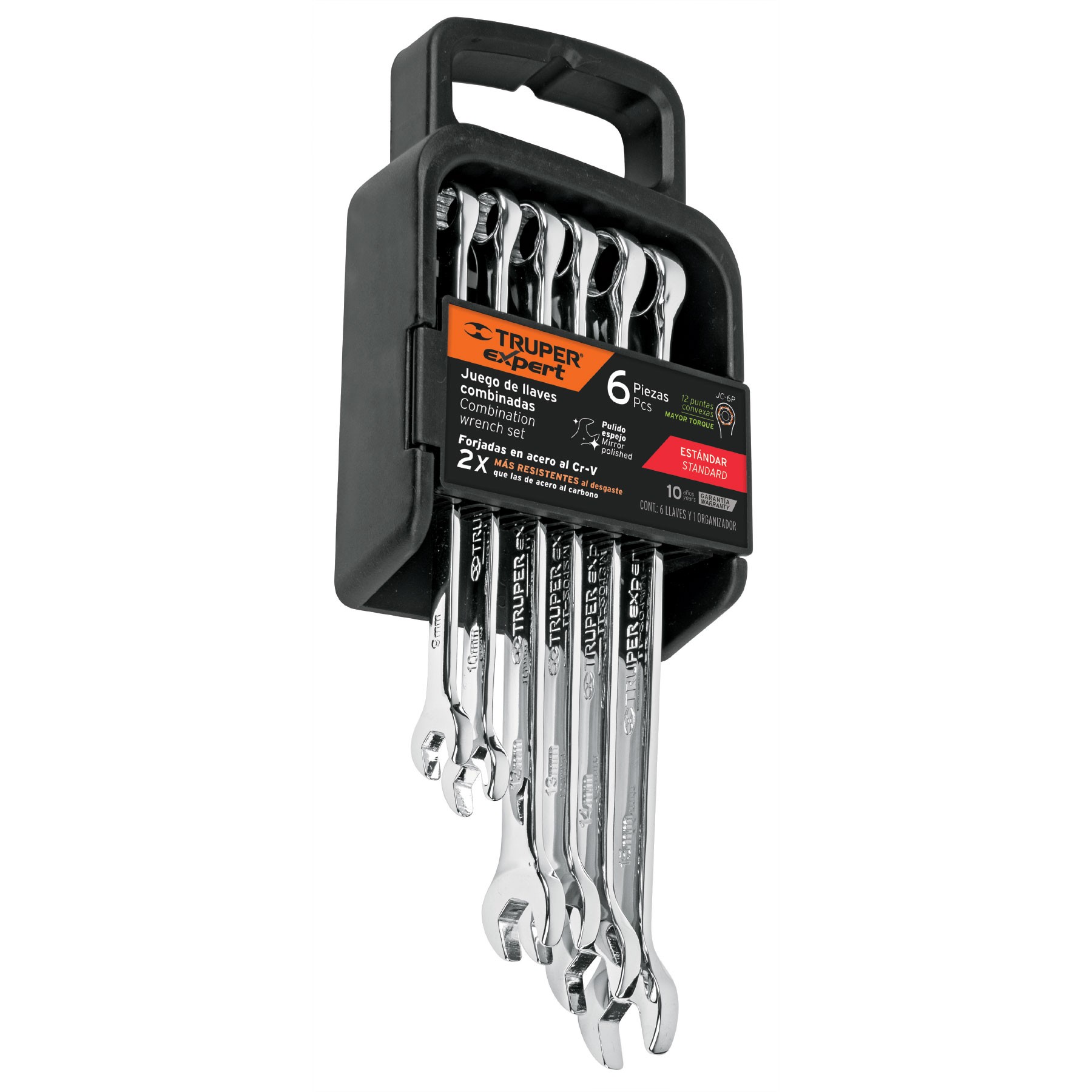 Truper Extra-Long Combination Wrench Sets, Polished 6-PC 