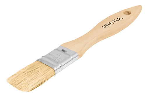 Wood handle paint brushes,  Pretul