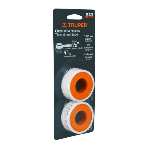 Truper 12522 Thread Seal Tape in Blister CTF-1/2B 8 yd 1/2"