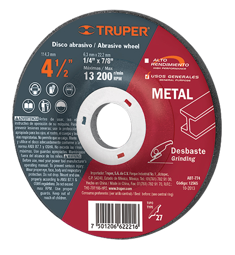 Truper Metal Grinding Wheels General Purpose Type 27