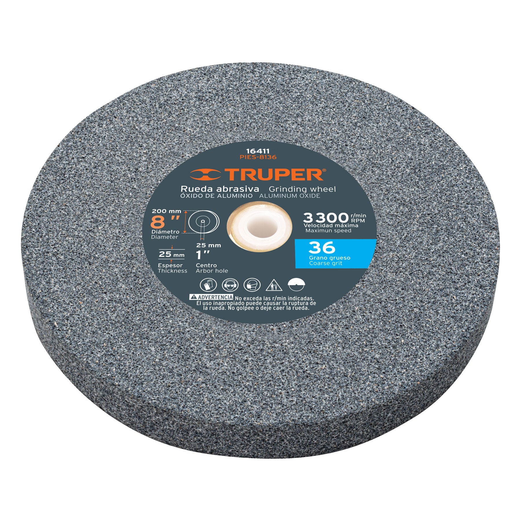 Truper Aluminum Oxide Bench Grinding Wheels 8"