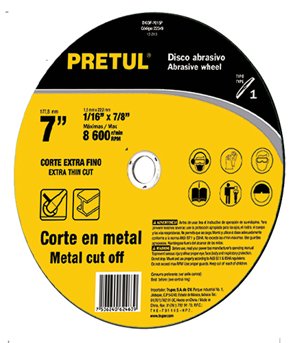 Pretul Metal Cutting Wheels Type 1 General Purpose  7"