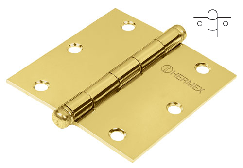 Brass Plated Steel Hinges, Ball Pin Head Hermex