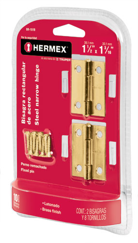 Brass Plated Steel Hinge Sets, in Blister  2-Pc HermexÐÂ