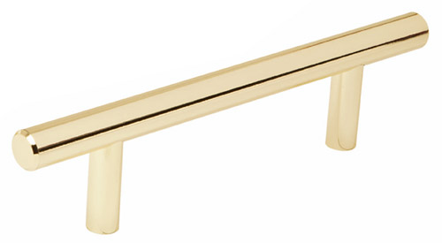 "Cilindro" Style Cabinet Pull Handles Bright Brass Hermex