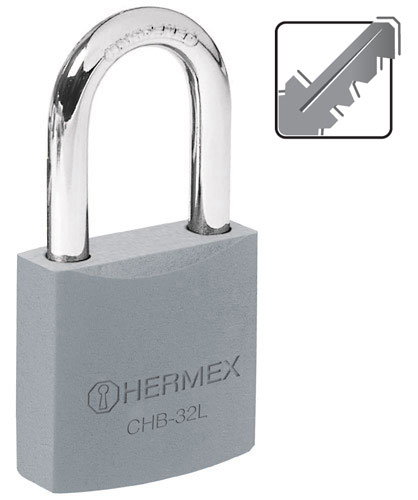 Hermex Shackle Iron Padlocks Standard Key Blister
