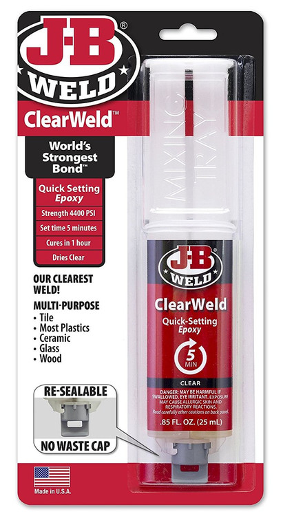 Epoxy Syringe ClearWeld Quick-Setting 0.85 oz. JB-Weld