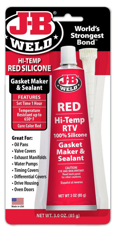 Sealant Hi-Temp RTV Silicone Gasket Maker Red 3 oz. JB-Weld