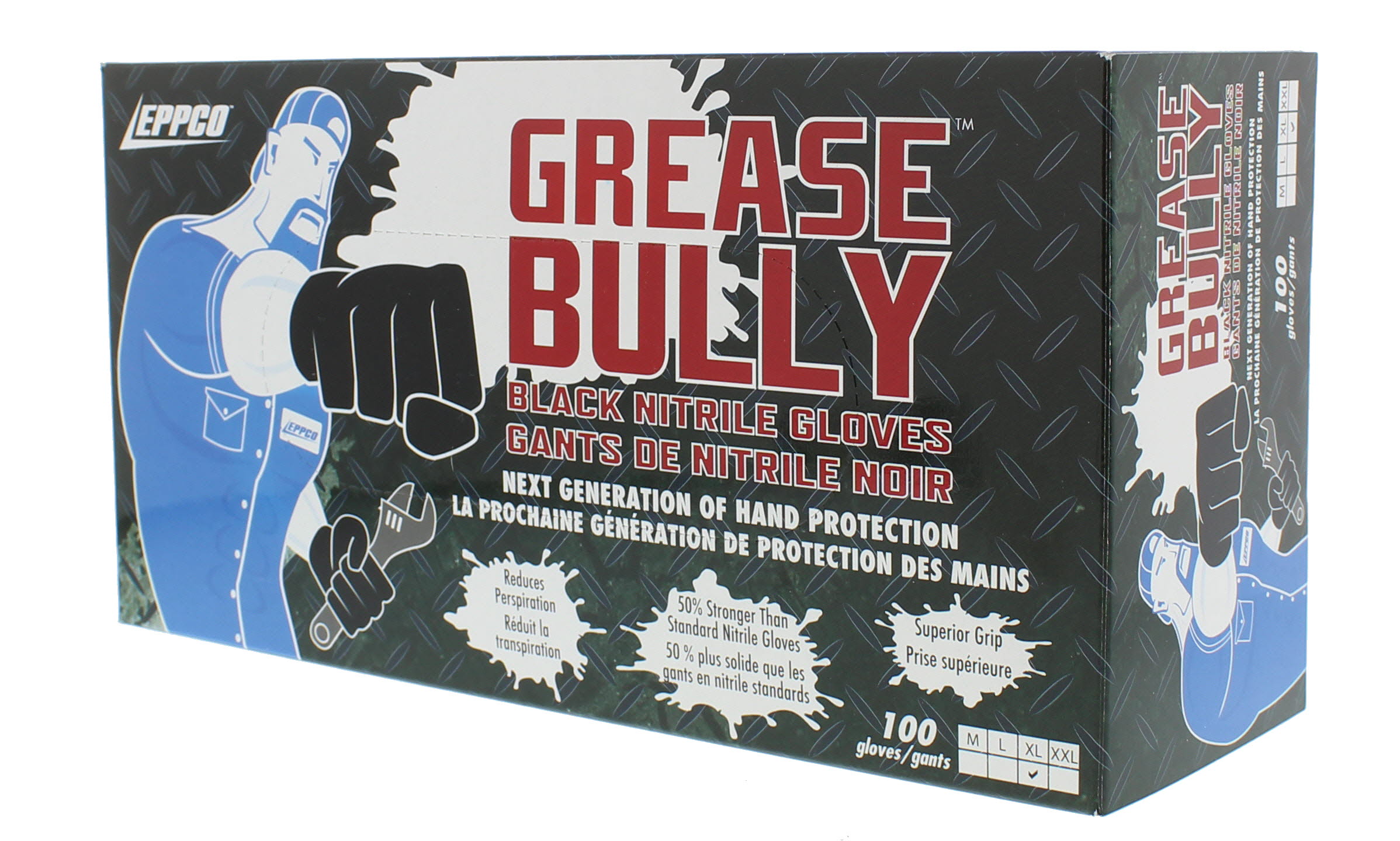 Gloves Nitrile Grease Bully Black 100 per Box Eppco