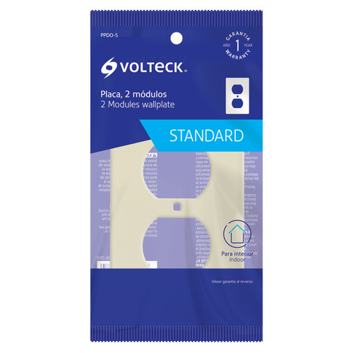 Volteck 46406 Duplex ABS Plate Standard Ivory