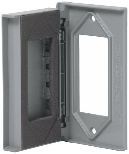 Gang Device Receptacle Metal Wallplate, Weather-Resistant Voltech