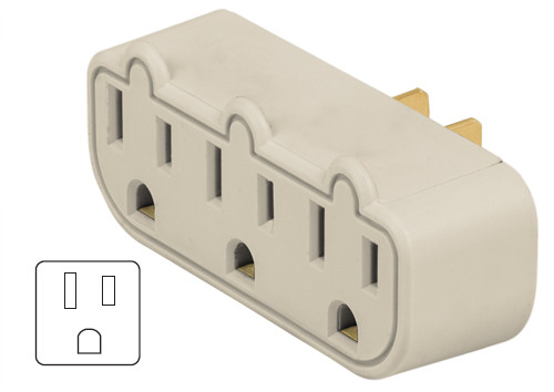 Voltech 46810 3-Outlet Grounded Adapter