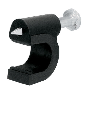 Black Nail-In Coax Cable Clip Voltech