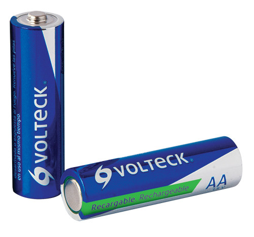 Long Lasting Rechargeable AA Batteries, 2,5 mAh 2-Pack Voltech
