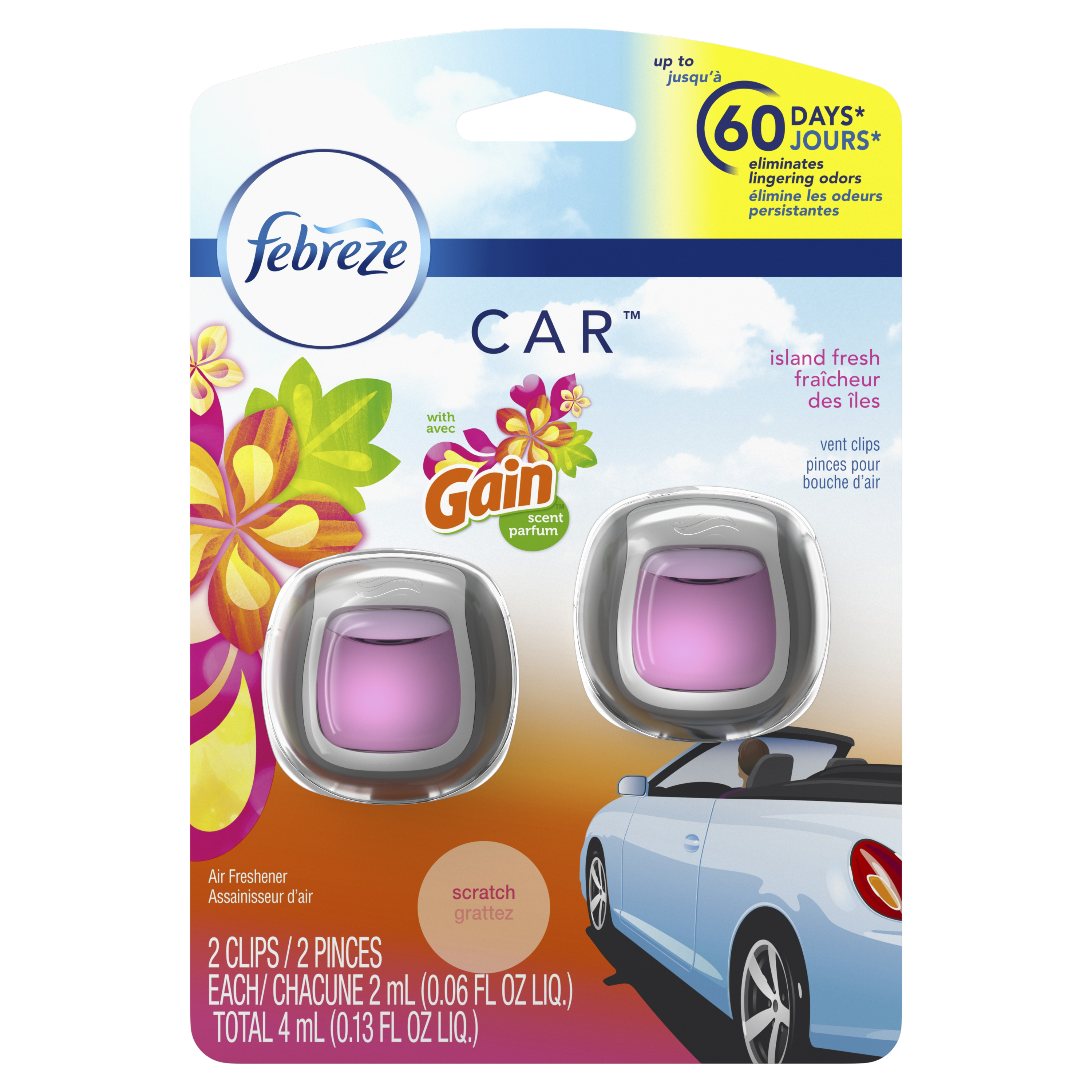 Febreze Air Freshener Car Vent Clips 2 pk 0.06 Oz.