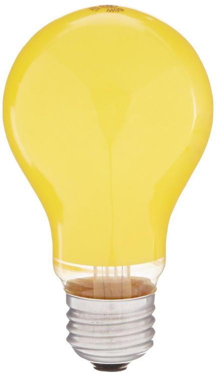 A19 60 Watt Incandescent Light Bulb Medium Base 2700K Bug  Yellow Westinghouse