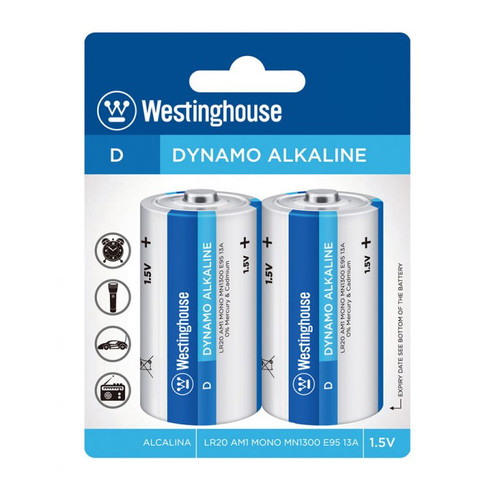 Battery Dynamo Alkaline D 2Pack Westinghouse