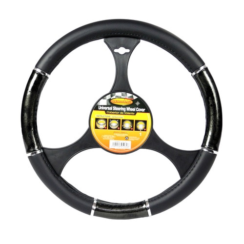 Steering Wheel Cover  Gray With Silver Rings