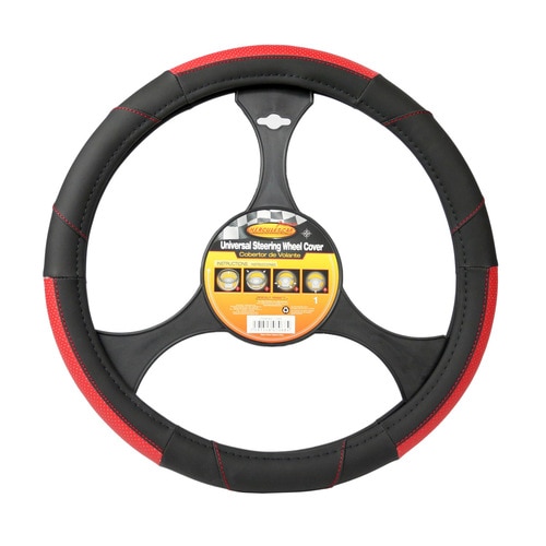 Steering Wheel Cover Black/Red Hercules
