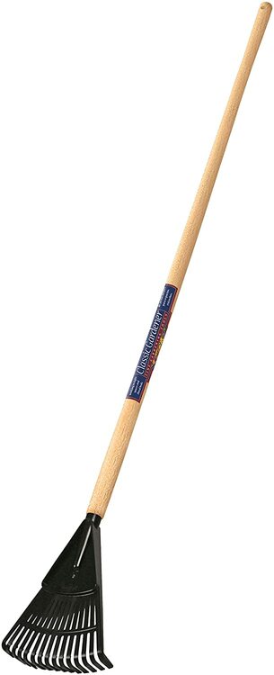 Truper 30459 Classic Garden Plastic Rake, 15-Tine Ash Handle 54 x 7.5 Inch