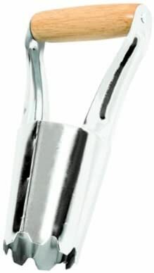 Truper 33043 Tru Tough Hand 8-3/4-Inch Bulb Planter with Notched Edge Chrome Plated