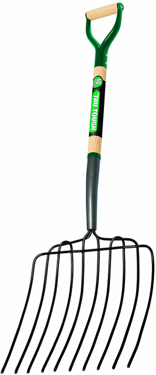 Truper 30330 Tru Tough 30-Inch Manure/Bedding Fork 10-Tine D-Handle