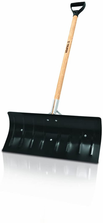 Truper 33823 24-Inch Steel Snow Pusher/Shovel with Braces/Wood Handle and D-Grip