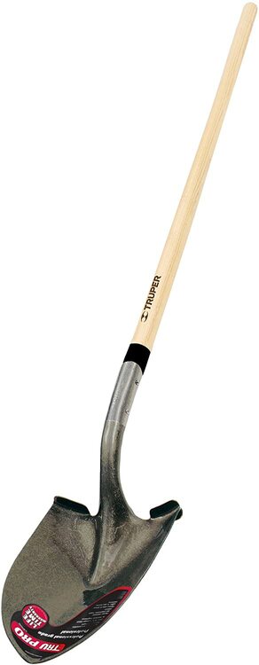 Truper 31338 Tru Pro 48-Inch Round Point Shovel, Closed Back, Long Handle
