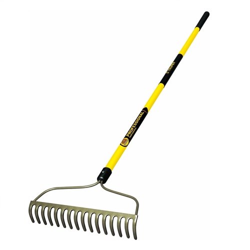 Truper 31379 Tru Pro Welded Bow Rake with Fiberglass Handle 10-Inch Grip 60-Inch
