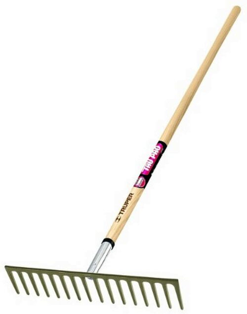 Truper 31390 Tru Pro 16-Tooth Head Rake, Ash Handle, 60-Inch