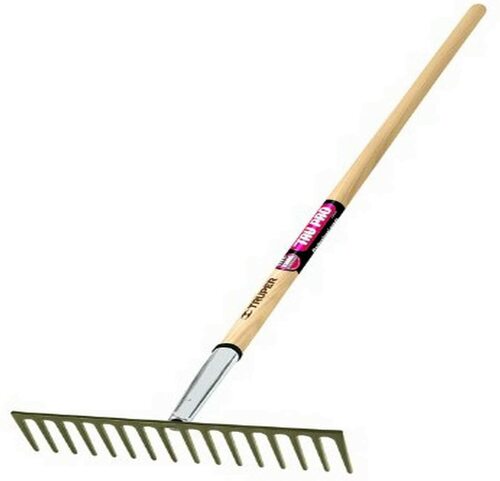 Truper 33126 Tru Pro Heavy Duty Road Rake with 16-Teeth 1-1/2-Inch Section Ash Handle 66-Inch