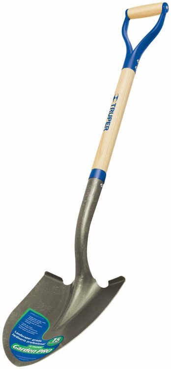 Truper 33163 Garden Pro Round Point Shovel with Off-Set Cushioned D-Handle  29-Inch