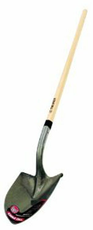Truper 33427 Tru Pro Round Point Shovel Long Handle Rolled Steps 48-Inch