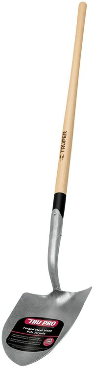 Truper 33660 Tru Pro Round Point Shovel Solid Shank 48-Inch