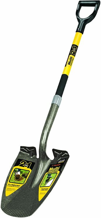Truper 34074 Tru Pro Multi 2-In-1 Shovel-Edger, 29-Inch Fiberglass D-Handle