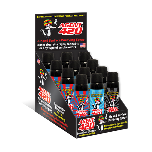 Agent 420 Display Purifiying Spray Fragrances: Black Glacier-Freedom-New Car Fresh