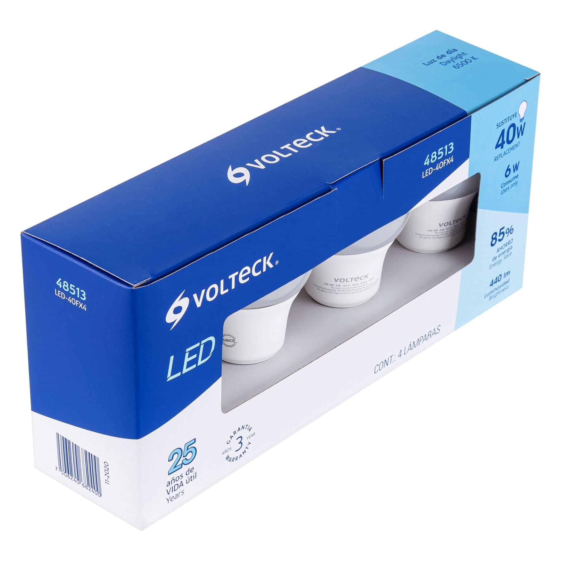 Volteck Pack of 4 LED Lamps G45 3 W Daylight Box.