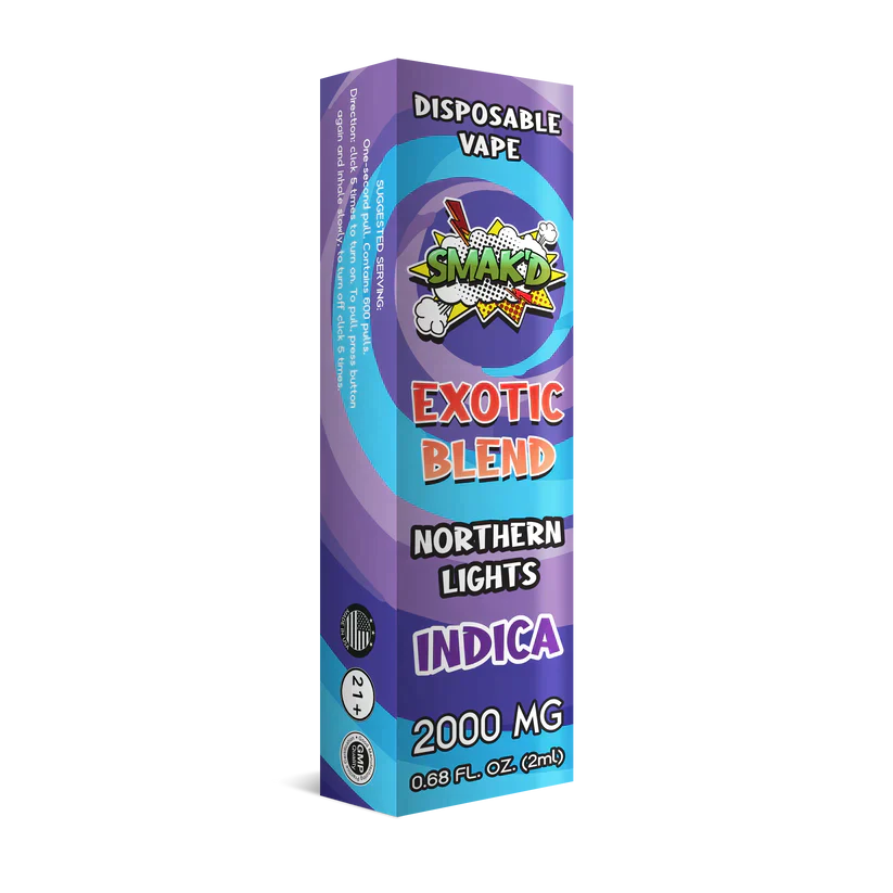 MegaWatts. Smak'd Exotic Blend Live Resin Disposable Vape 2000 MG
