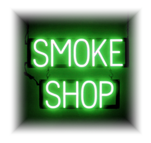 Smoke Shop Sign Led Advertising Hemp (White & Green)