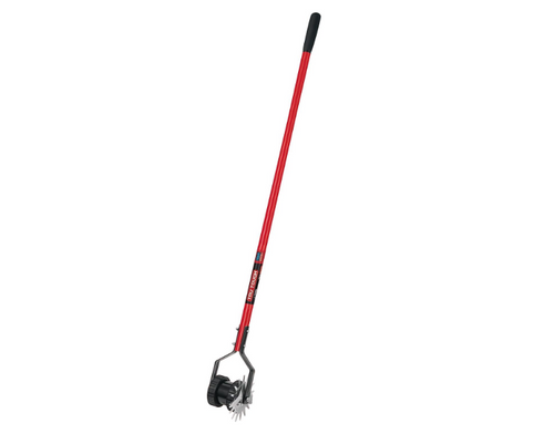 Truper  Rotary Lawn Edger with Dual Wheel - Fiberglass Handle with Non Slip Grip 48-Inch