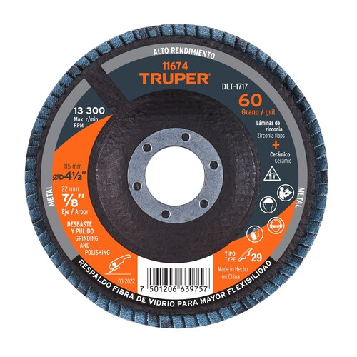Truper High Performance Flap Discs Diameter 4 1/2"