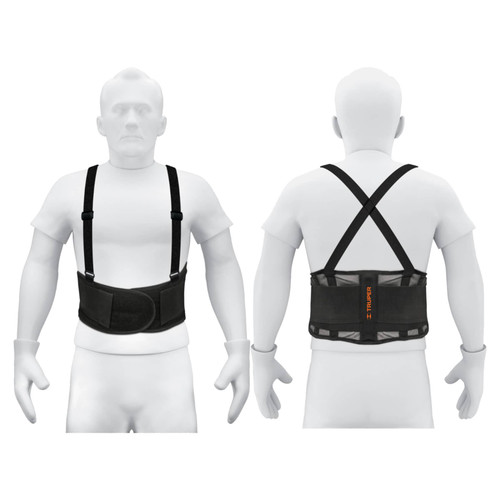 Truper 11966 Breathable Lumbar Back Braces with Shoulder Straps Size L (38-44)