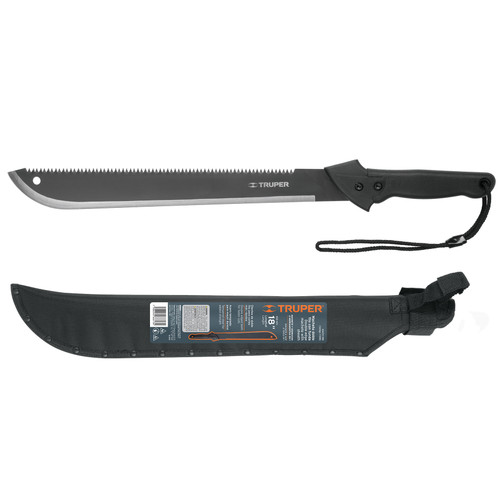 Truper 13098 Double-edged machete bi-material handle with sheath 18"
