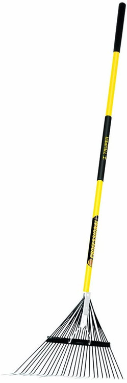 Truper 32401 Steel Leaf Rake 26" Head Fiberglass Handle 10" Grip