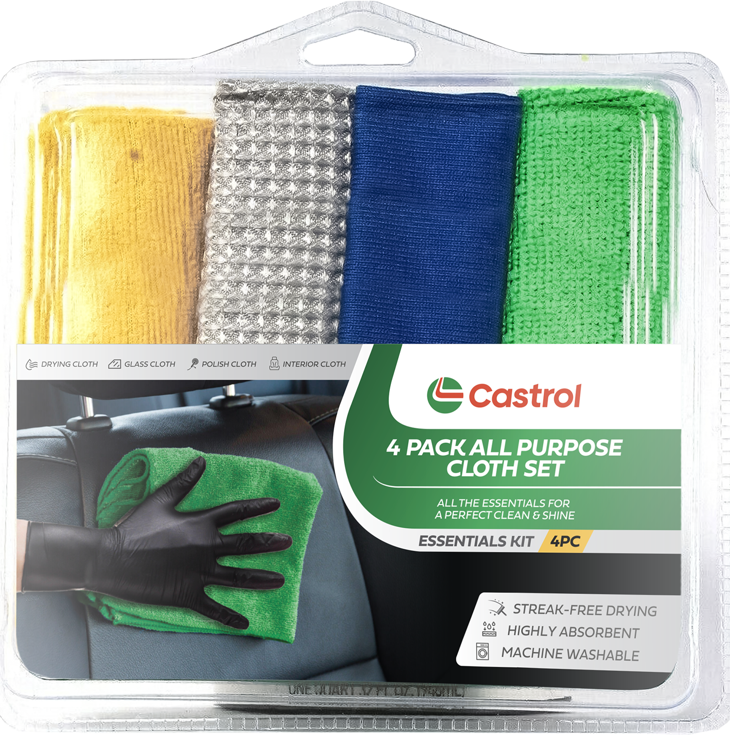 Castrol Microfiber Cloth Set Car Wash Pack